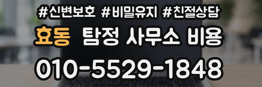 효동 탐정 사무소 비용