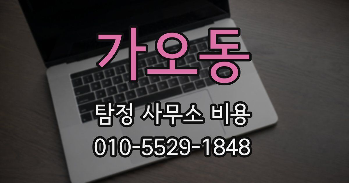 가오동 탐정 사무소 비용