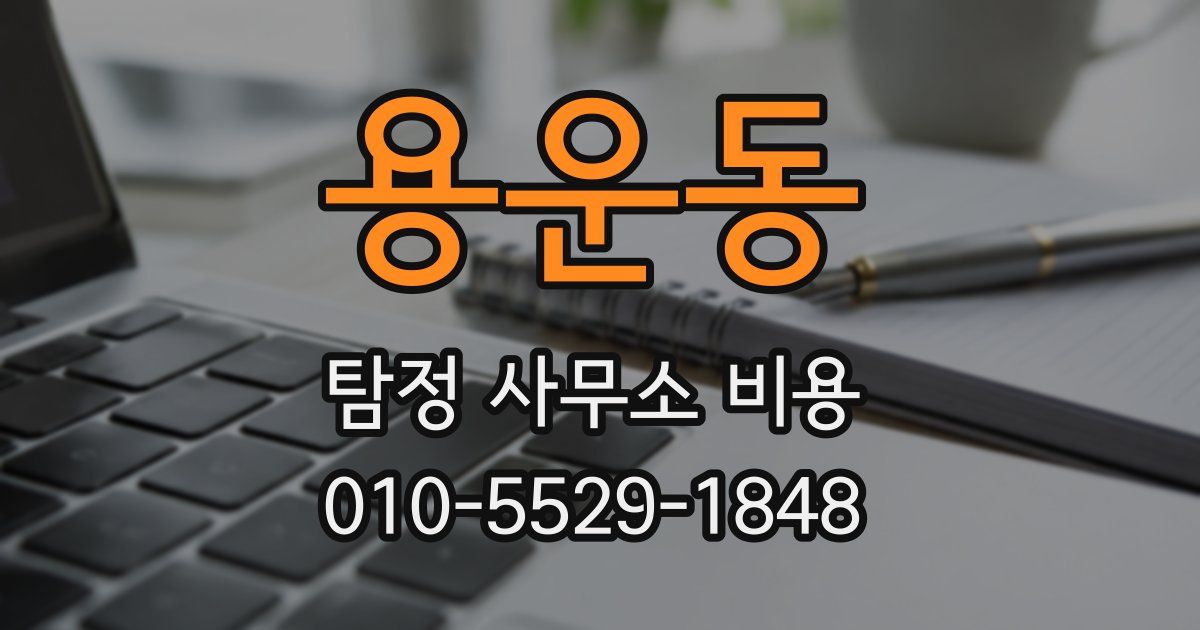 용운동 탐정 사무소 비용