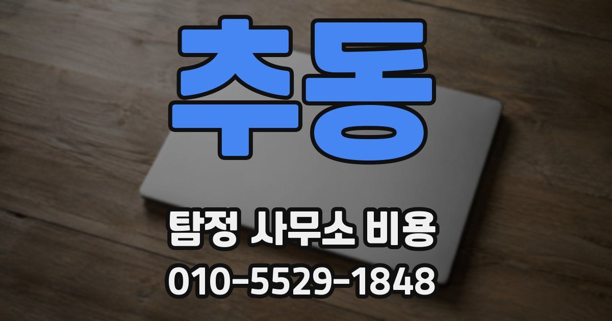 추동 탐정 사무소 비용