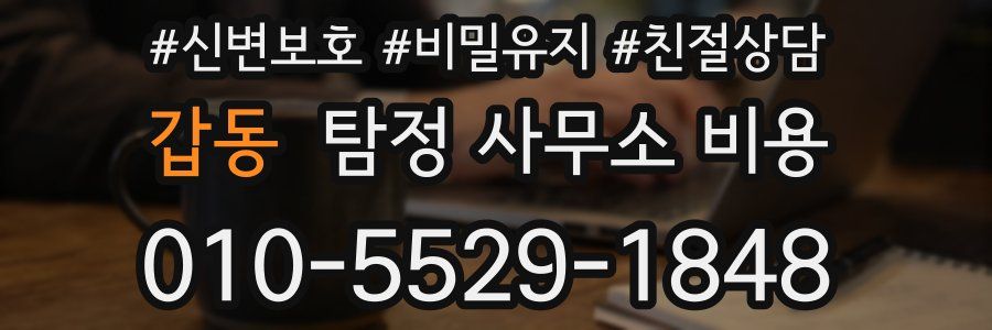 갑동 탐정 사무소 비용