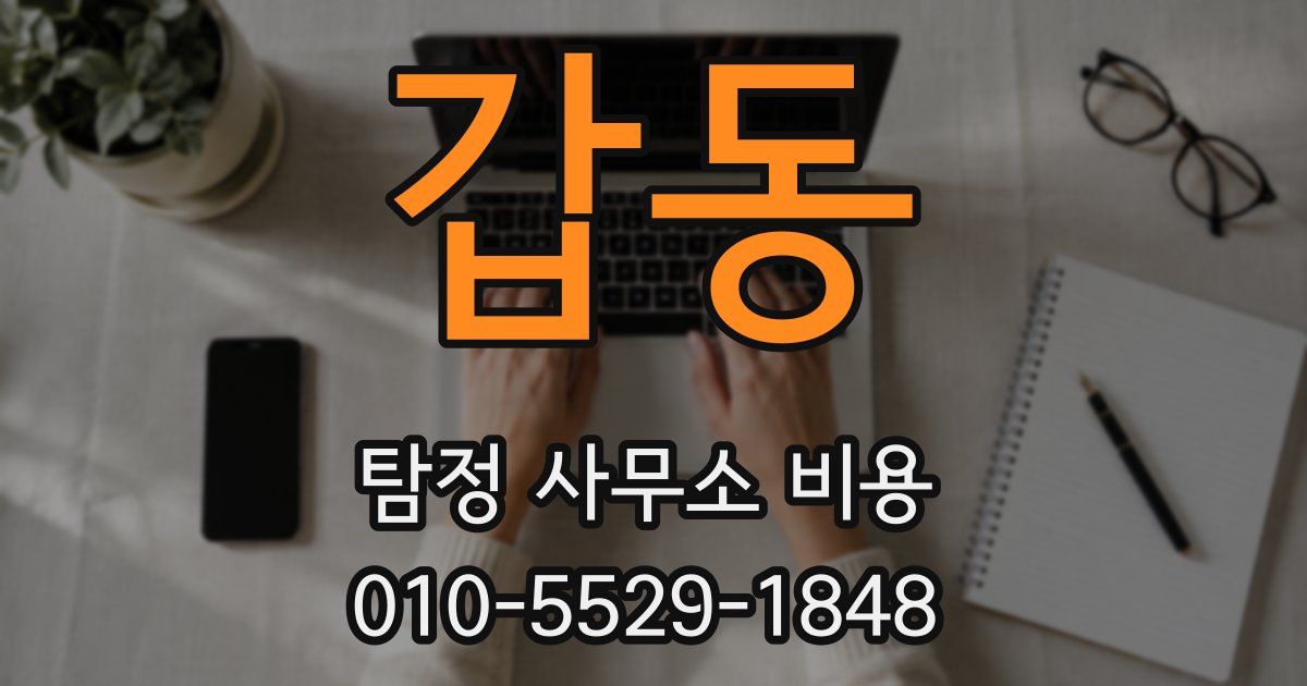 갑동 탐정 사무소 비용