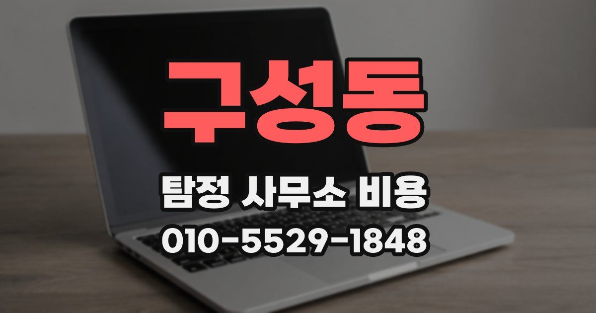 구성동 탐정 사무소 비용