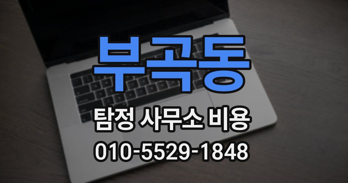 부곡동 탐정 사무소 비용