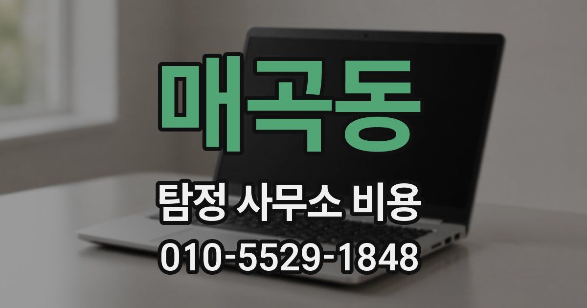 매곡동 탐정 사무소 비용