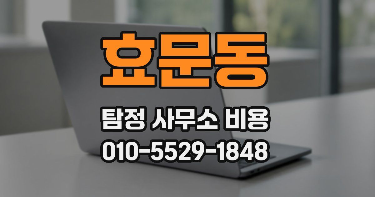 효문동 탐정 사무소 비용