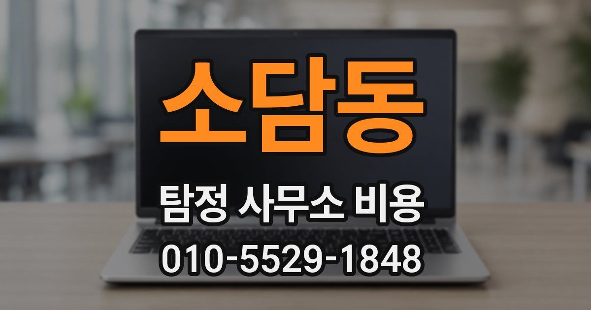 소담동 탐정 사무소 비용