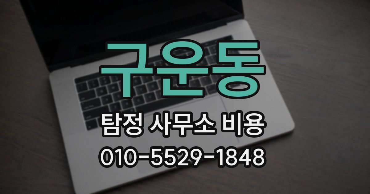 구운동 탐정 사무소 비용