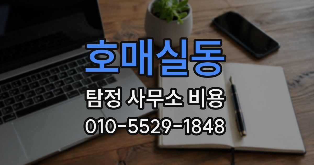 호매실동 탐정 사무소 비용