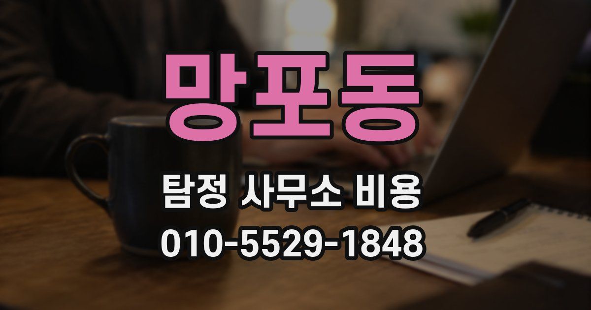 망포동 탐정 사무소 비용