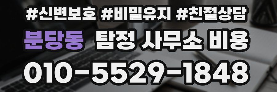분당동 탐정 사무소 비용