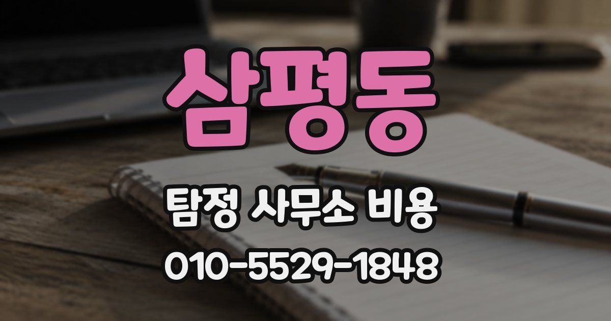 삼평동 탐정 사무소 비용
