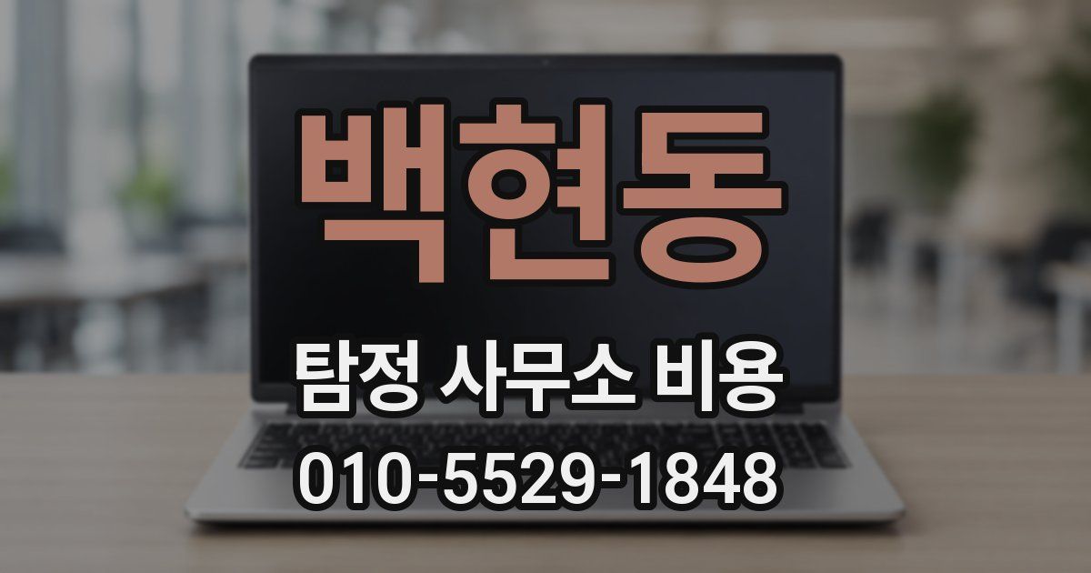 백현동 탐정 사무소 비용