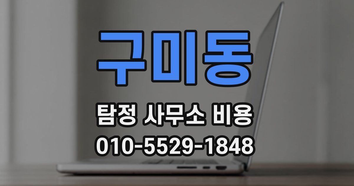 구미동 탐정 사무소 비용