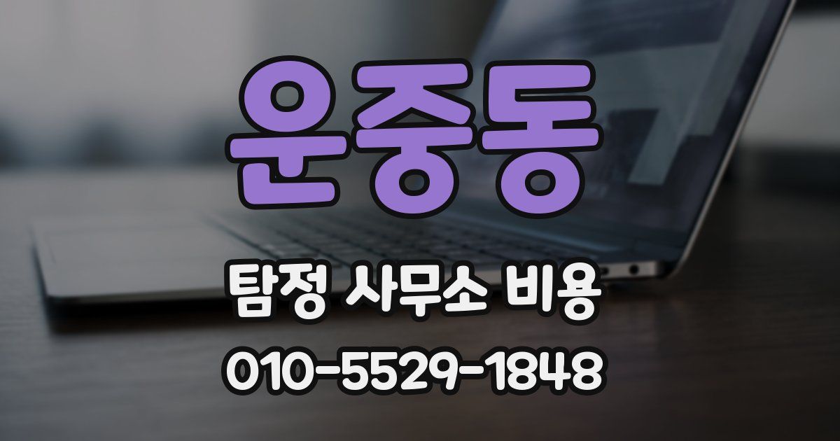 운중동 탐정 사무소 비용