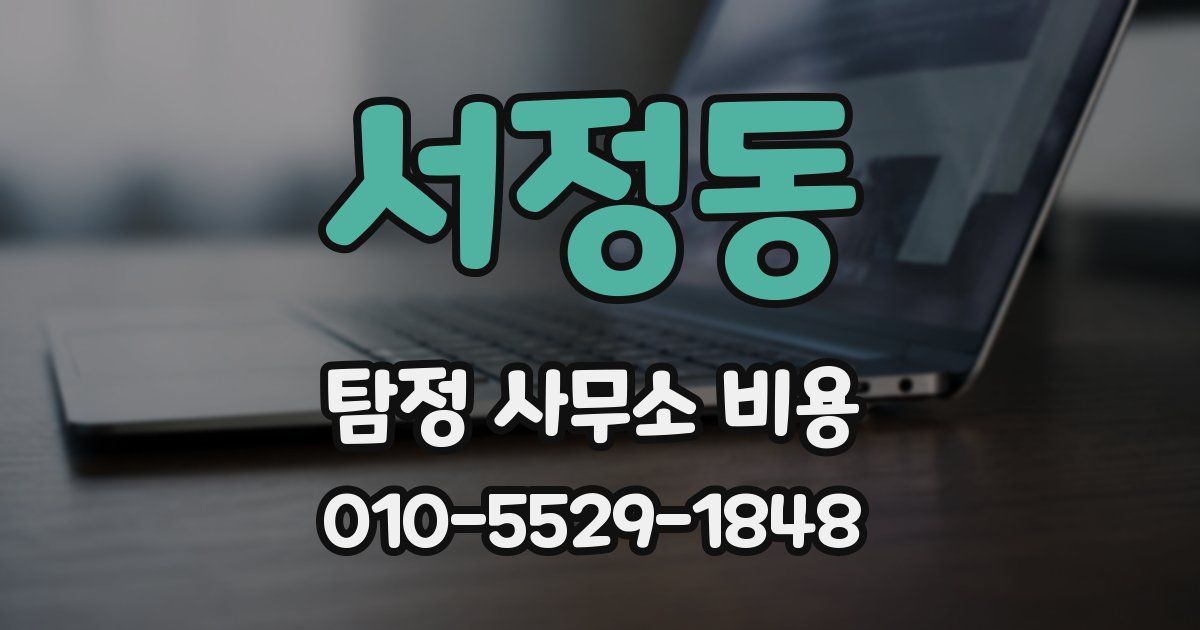 서정동 탐정 사무소 비용