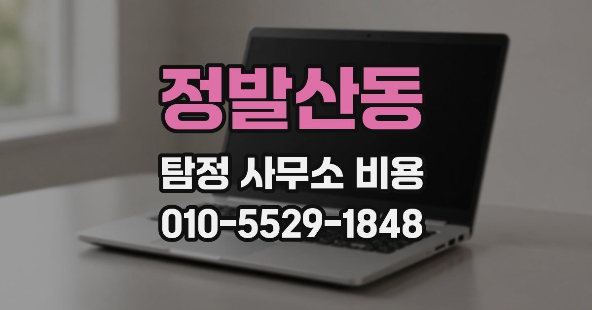 정발산동 탐정 사무소 비용