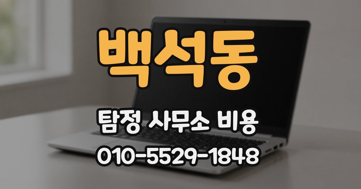 백석동 탐정 사무소 비용