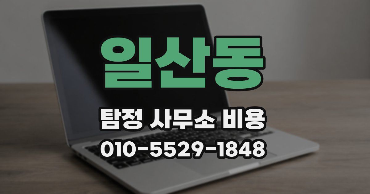 일산동 탐정 사무소 비용