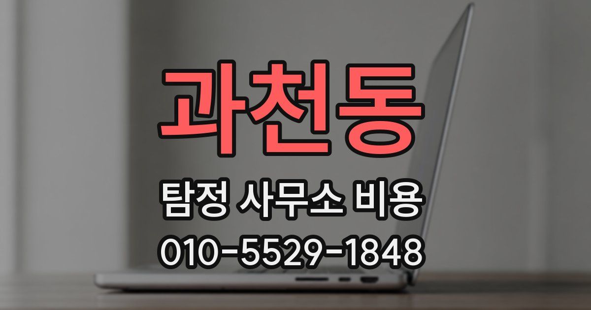 과천동 탐정 사무소 비용