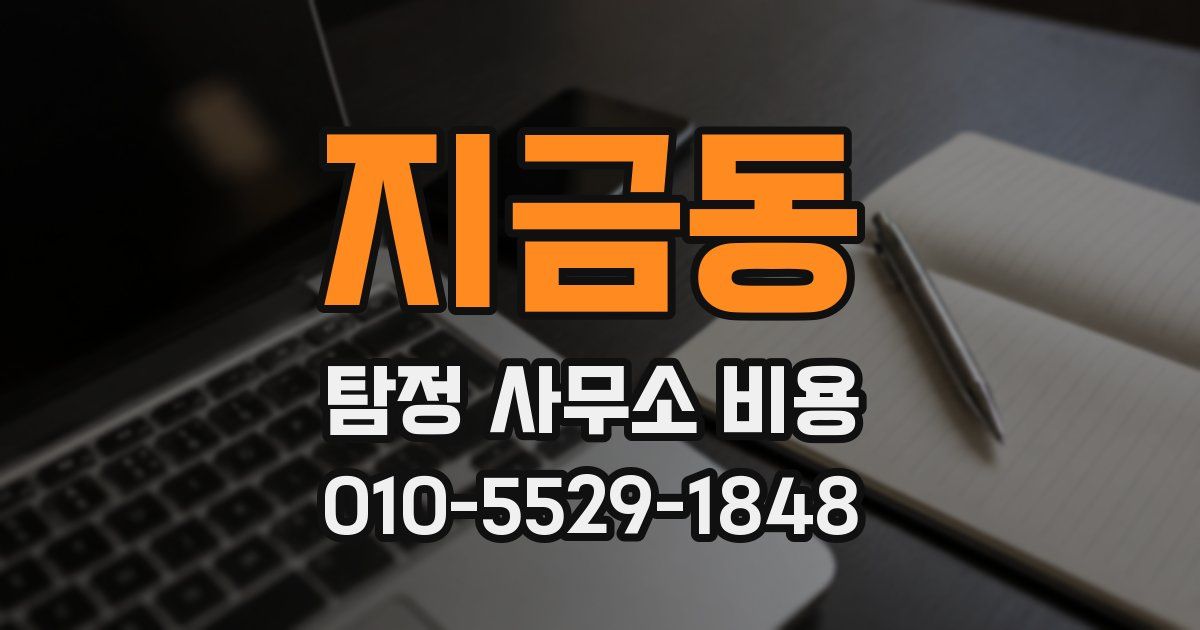 지금동 탐정 사무소 비용