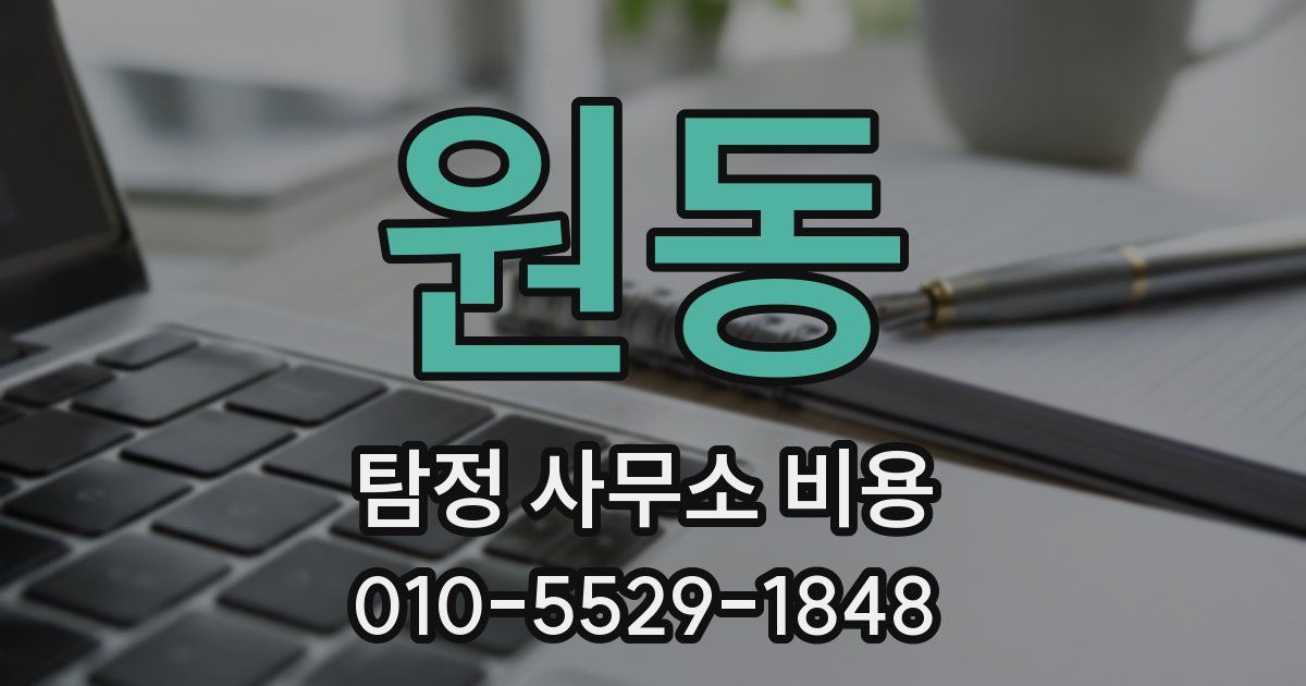 원동 탐정 사무소 비용
