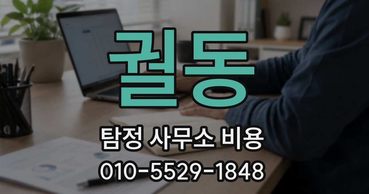 궐동 탐정 사무소 비용