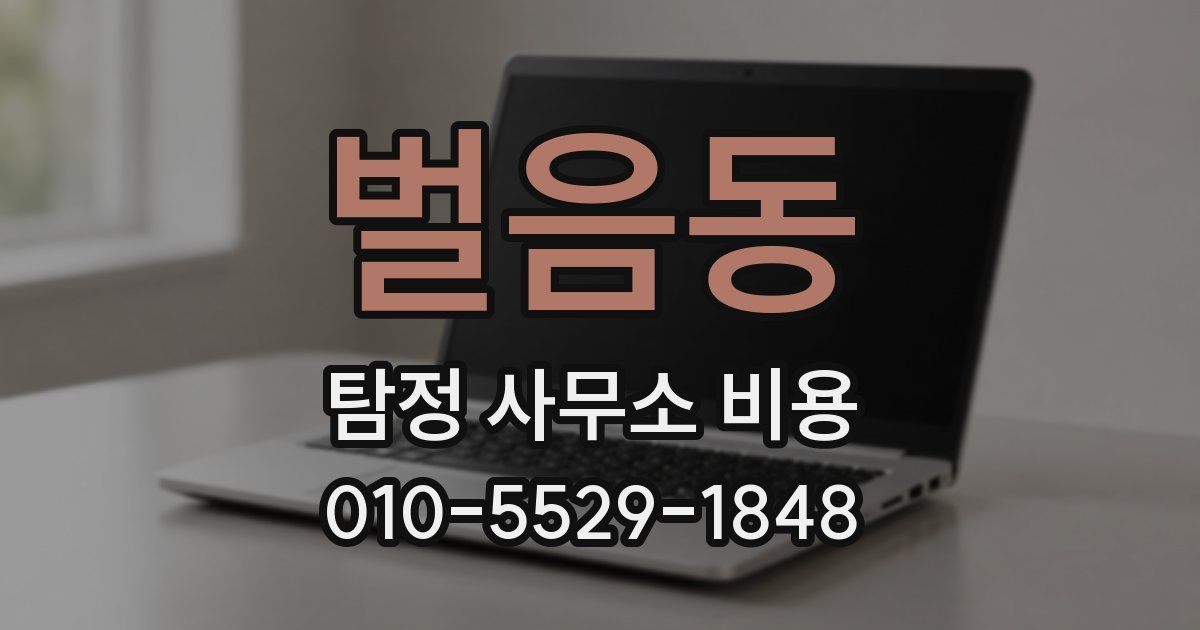 벌음동 탐정 사무소 비용