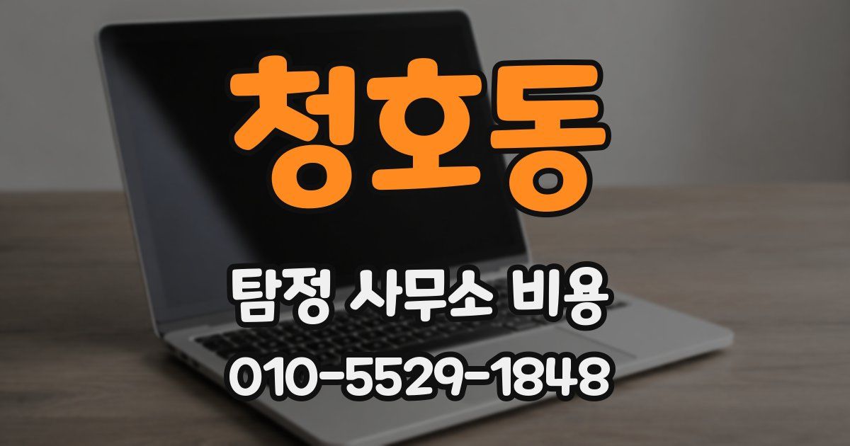 청호동 탐정 사무소 비용