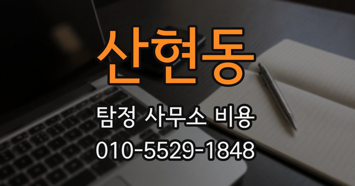 산현동 탐정 사무소 비용