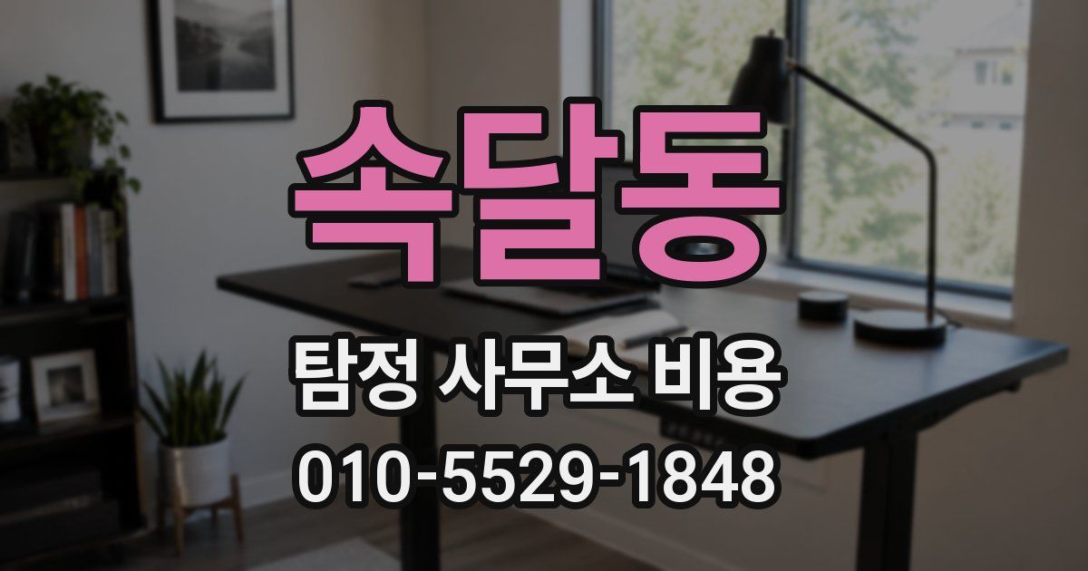 속달동 탐정 사무소 비용