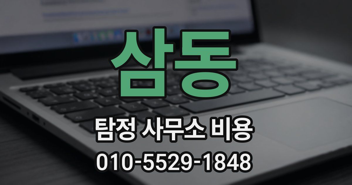 삼동 탐정 사무소 비용