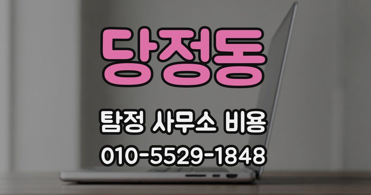 당정동 탐정 사무소 비용