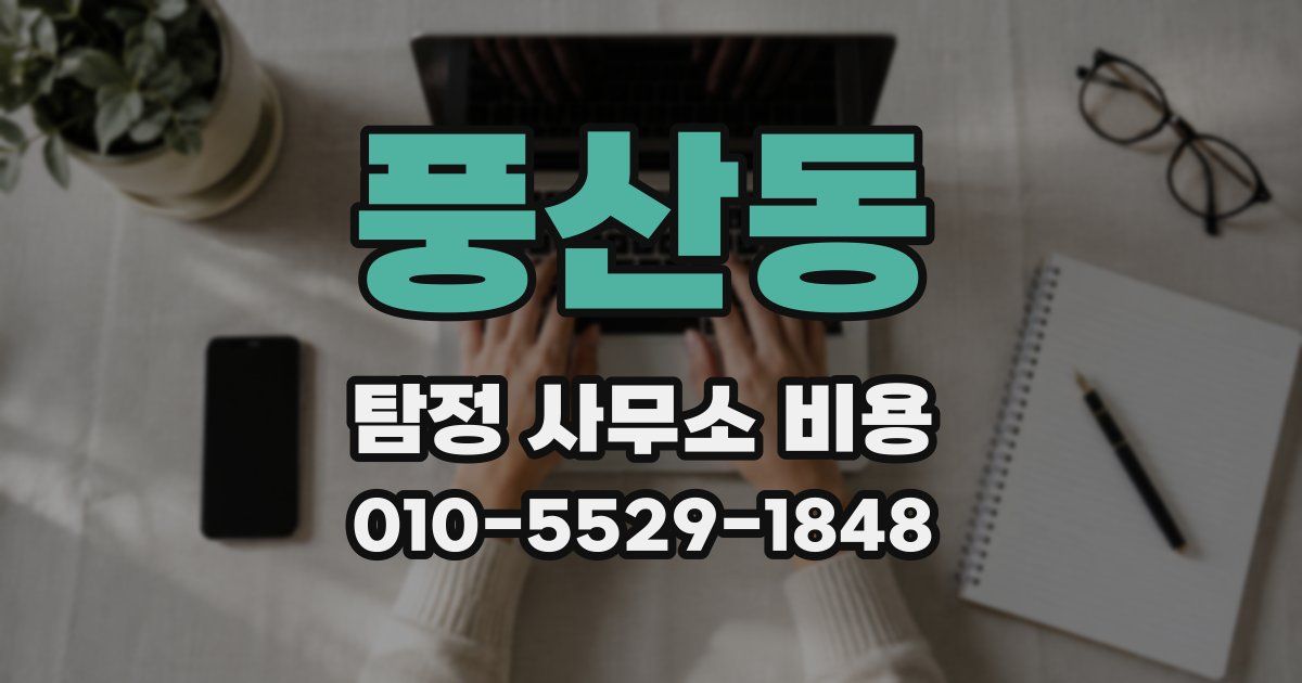 풍산동 탐정 사무소 비용