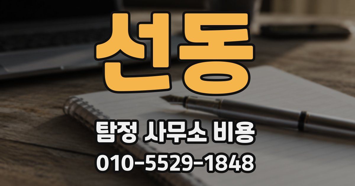 선동 탐정 사무소 비용