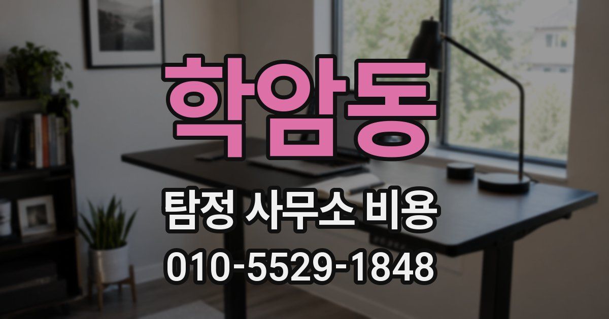 학암동 탐정 사무소 비용