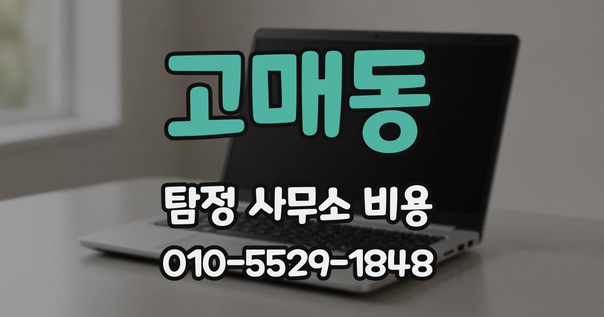 고매동 탐정 사무소 비용