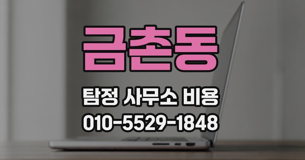 금촌동 탐정 사무소 비용