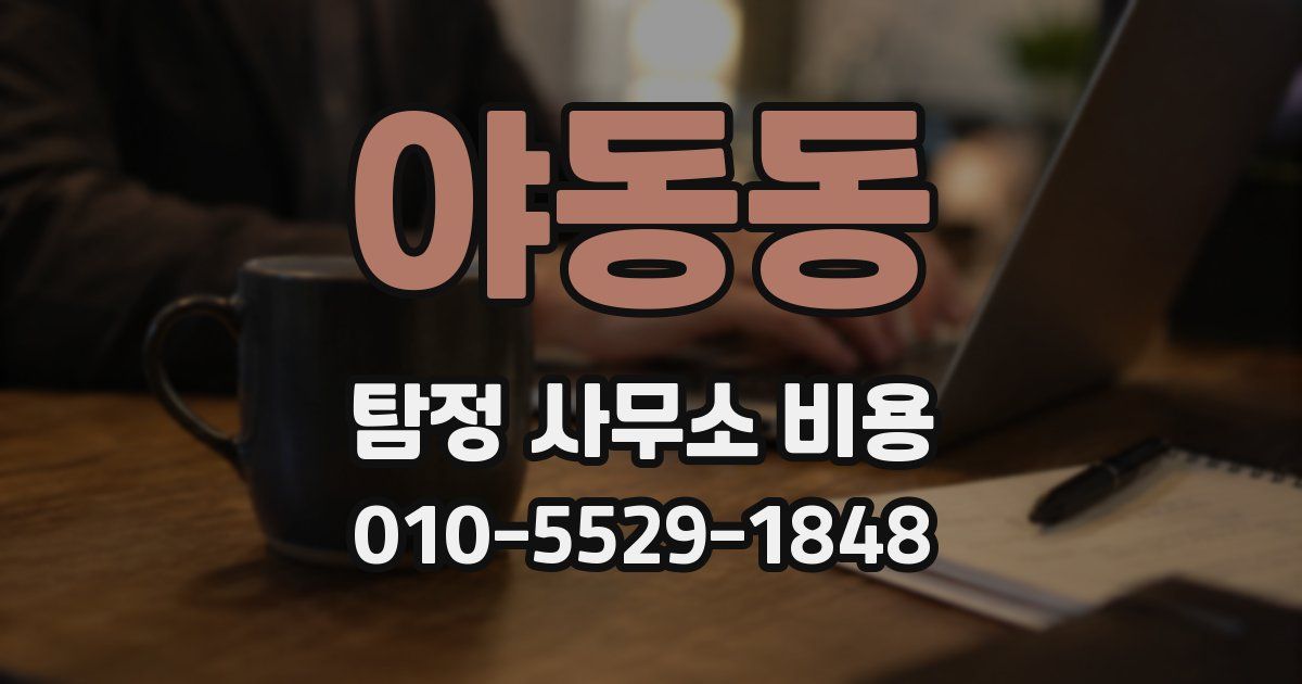 야동동 탐정 사무소 비용