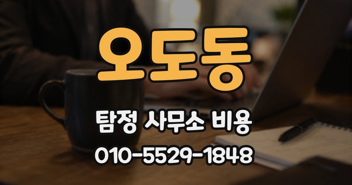 오도동 탐정 사무소 비용