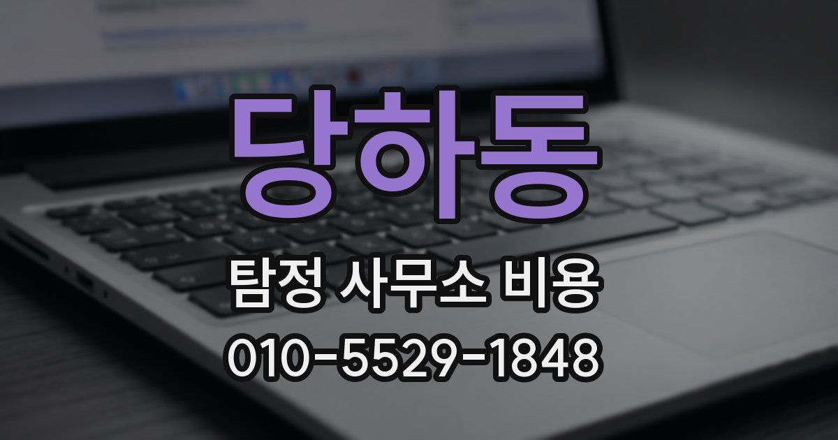 당하동 탐정 사무소 비용