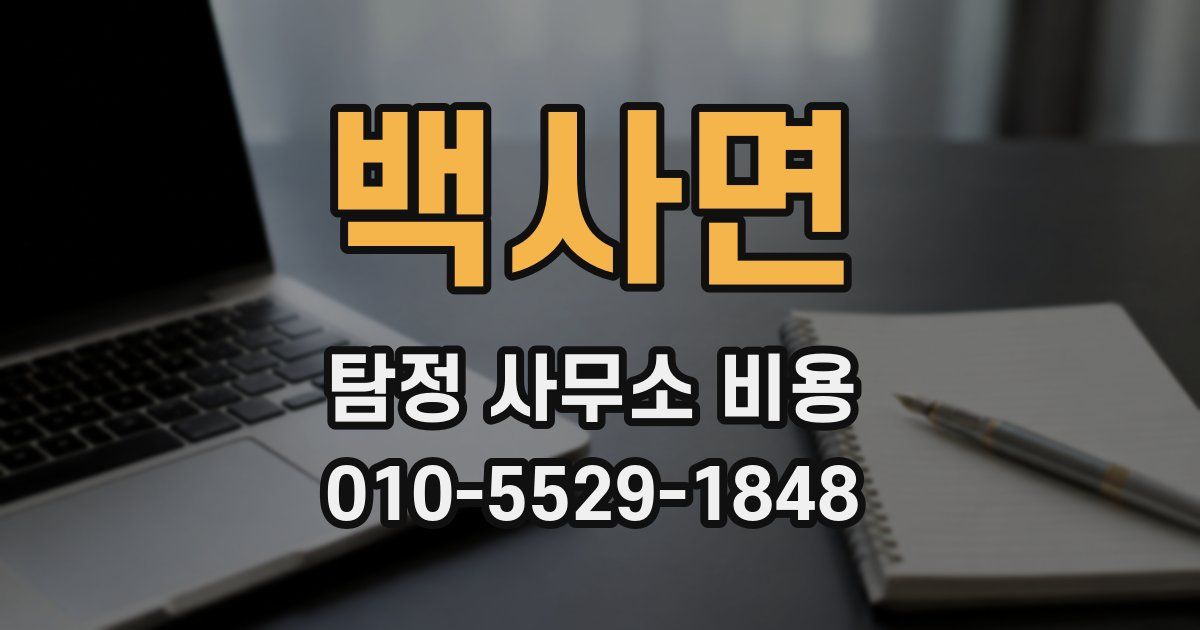 백사면 탐정 사무소 비용