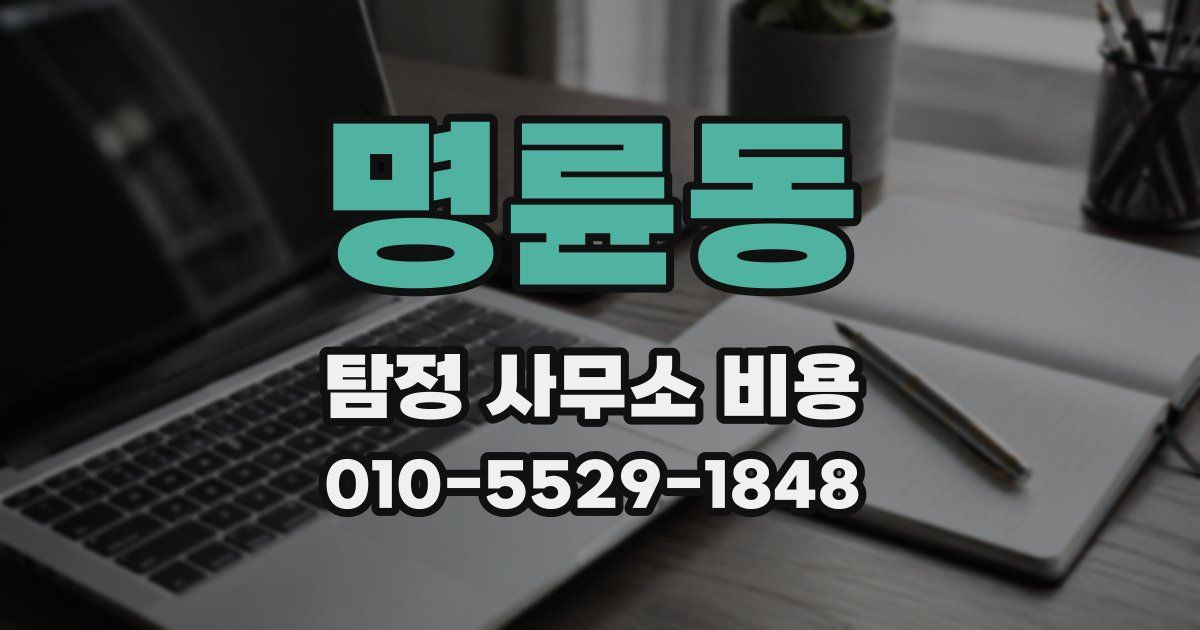 명륜동 탐정 사무소 비용
