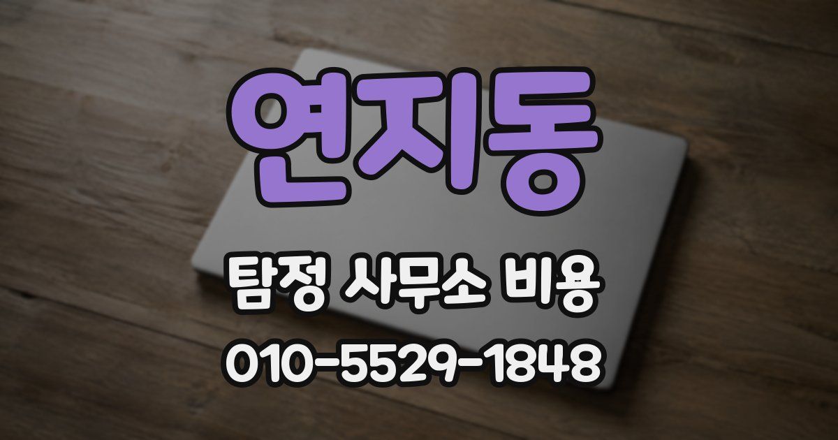 연지동 탐정 사무소 비용