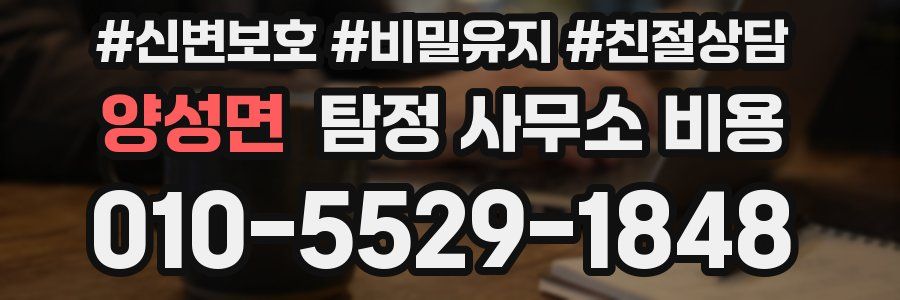 양성면 탐정 사무소 비용