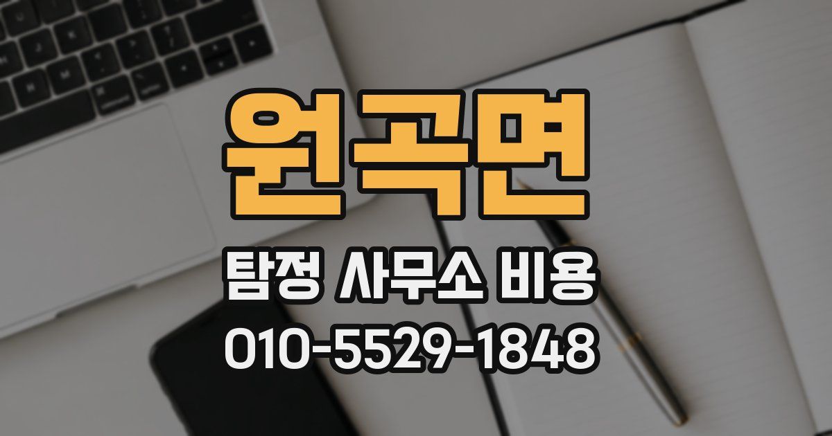 원곡면 탐정 사무소 비용