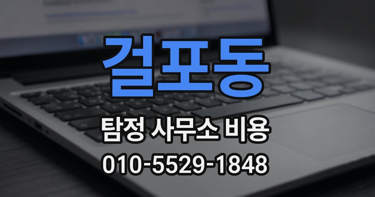 걸포동 탐정 사무소 비용