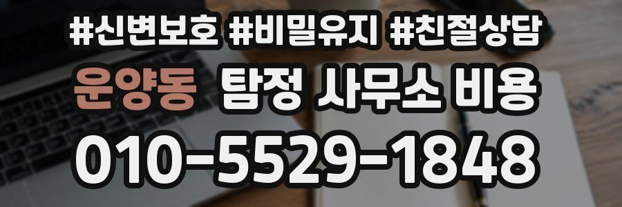 운양동 탐정 사무소 비용