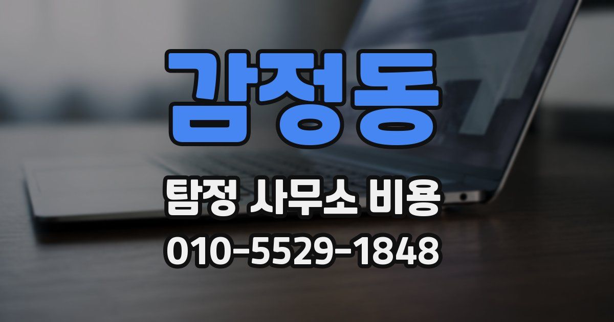 감정동 탐정 사무소 비용
