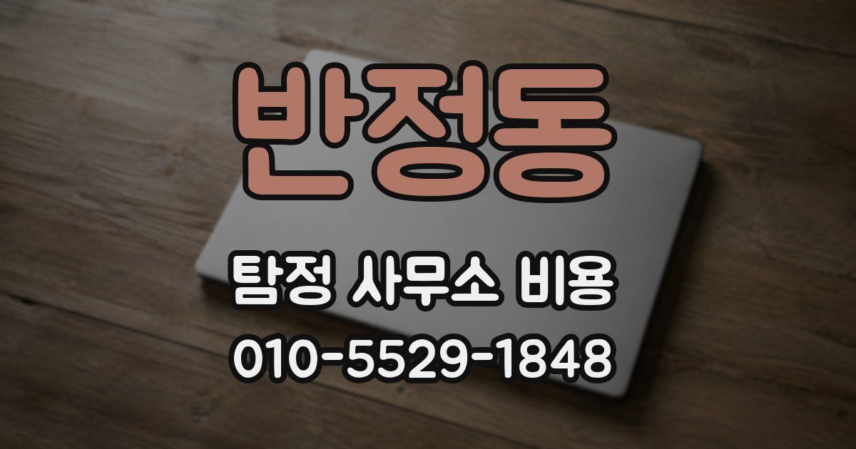 반정동 탐정 사무소 비용